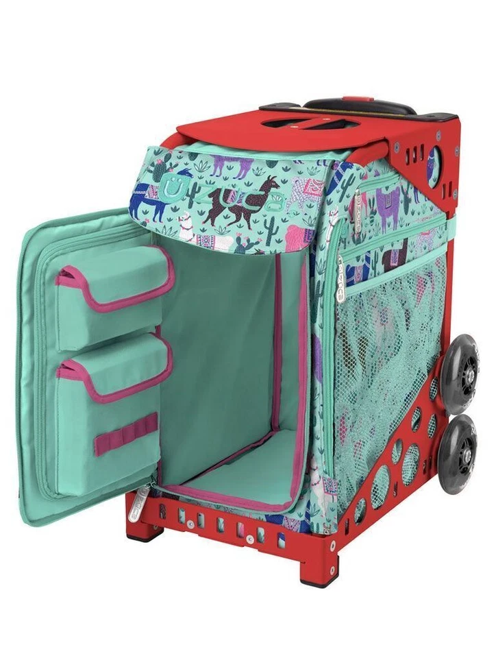 Bolsa de inserção esportiva Zuca Llama Rama e moldura vermelha com rodas piscantes - Imagem 2 de 4