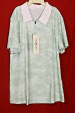 Hiverlay Polo Golf Shirt Camo Slim Dry Fit Wicking UPF 50 Women's M Green White