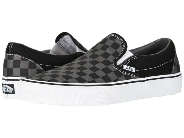 vans checkerboard grey and black