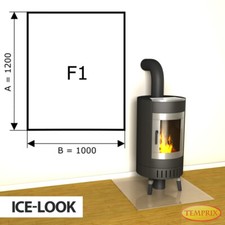 Camino Placca IN Vetro Parascintille Kaminplatte Forno Piastra Pavimento -F1