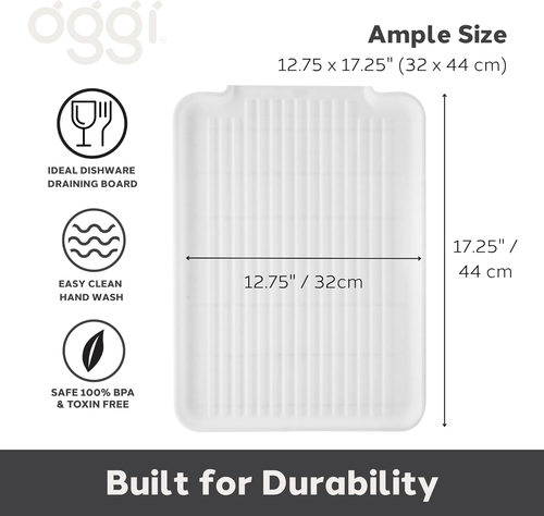 Dish Drain Board & Drying Rack Tray for Kitchen - Ideal Rigid Drainboard, Dish D - Picture 2 of 12