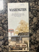 Vintage 1974 Texaco Washington Oil Gas Station State Highway Road Map