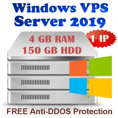 Windows VPS RDP Dedizierter Server 4 GB RAM 150 GB HDD Vollzugriff Soforteinr...