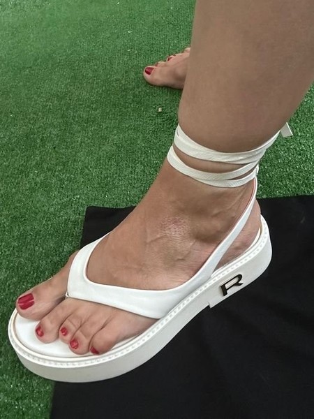 Women Rochas Heels White Leather 36.5