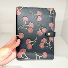 Coach Notebook With Black Cherry In Leather/Black Print CDB79 NWT