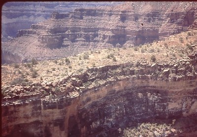 Photograph 35mm Slide July 1986 Arizona Havasu Leaving Helicopter  Cliffs Rocks