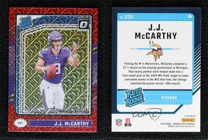 2024 Panini Donruss Optic Rated Red Mojo Prizm JJ McCarthy #235 Rookie RC