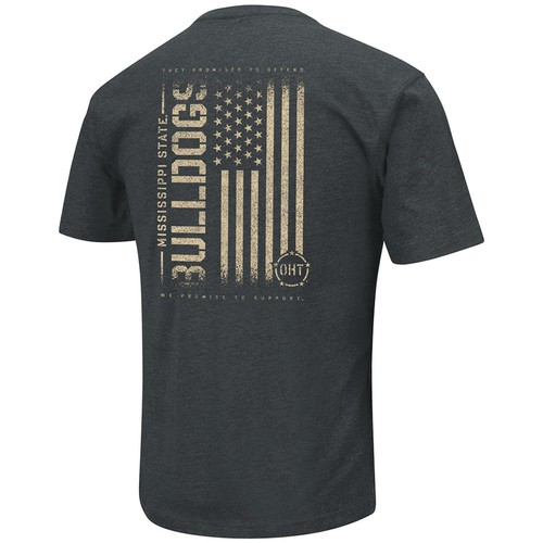 Men's Colosseum Heathered Black Mississippi State Bulldogs OHT Military - 第 3/4 張圖片