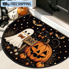 Halloween Door Mat Ghost Doormat Pumpkin Bat Spider Web Halloween Floor Rug Mats