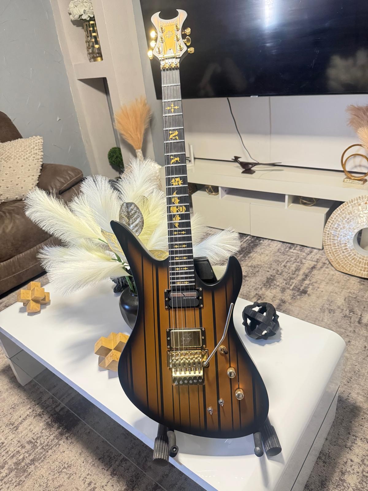 Schecter Synyster Gates Custom-S Electric Guitar - Satin Gold Burst