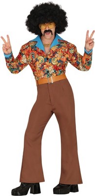 Flower Power Kostüm Herren Hippie Disco Karneval 70 80 er Jahre