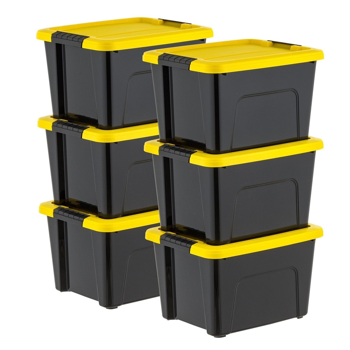 20 Qt. /5 Gal. Plastic Storage Bins with Lids, Black Latching