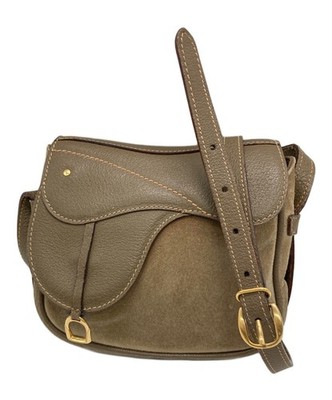 Gucci Beige Suede Leather Shoulder Bag Women Italy 007 113 Auth