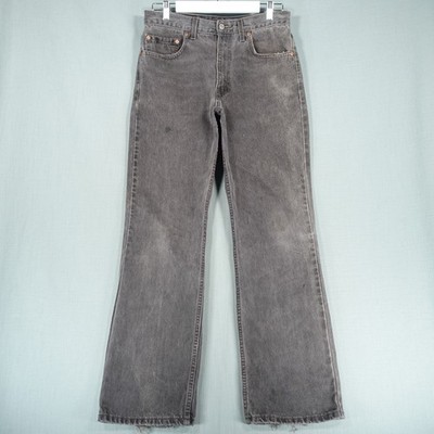 Vintage Levis 517 Jeans Herren W34 L32 Grau Baumwolle Bootcut Distressed Fledermaushose Y2K