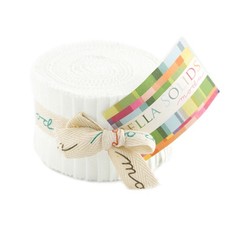 Bella Solids 2.5" Strip Junior Roll in Off White by Moda