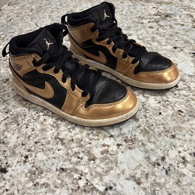 Nike Air Jordan Mid SE PS Preschool Black Metallic Gold DR6968-071 Size  2Y