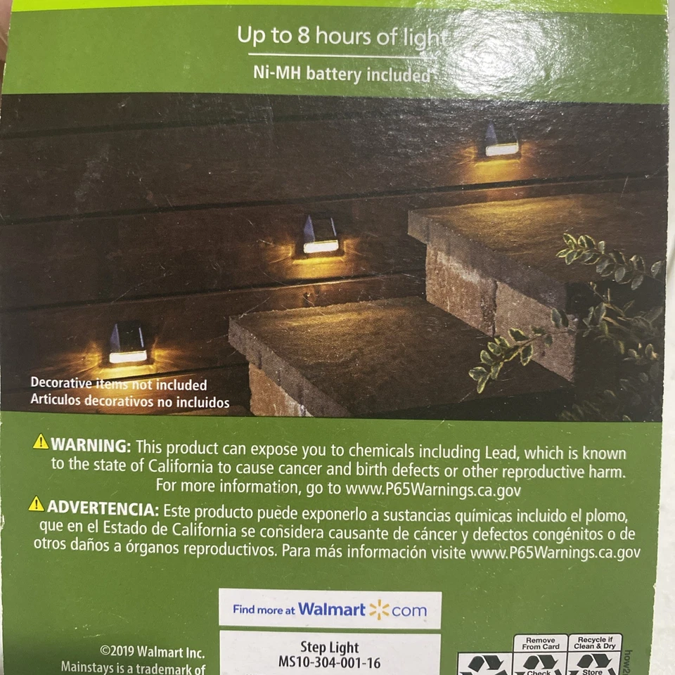 Lote de 8 luces de paso LED alimentadas por energía solar incluye batería Ni-MH 8 horas de luz Foto 4 de 4