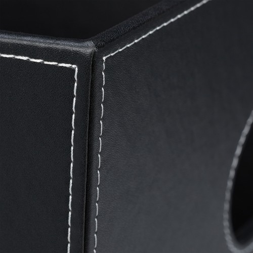 Holzkorb Kaminholztasche schwarz Brennholzkorb Ofen Kaminholzbehälter Kunstleder - Bild 7 von 8