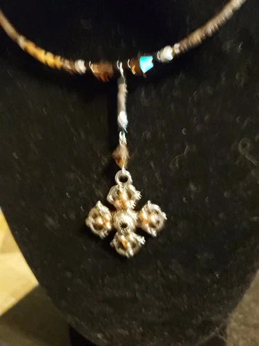 FASHION NK CHOKER Y STYLE W LARGE CROSS GOTH