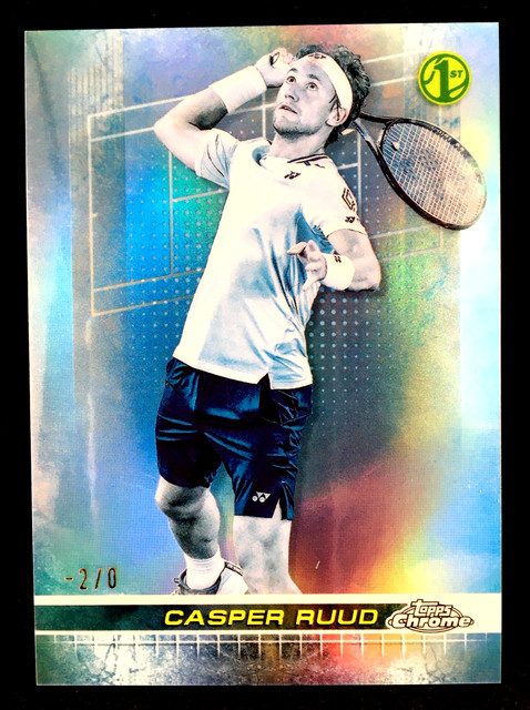 Casper Ruud 2024 Topps Chrome Tennis Frozenfractor /5 -2/0 1st #75 SSP