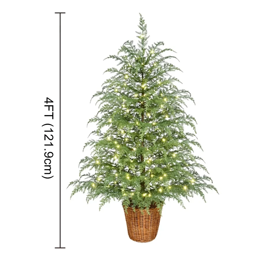 My Texas House 4 pies maceta de ciprés preiluminada árbol de Navidad artificial 4 pies *NUEVO* Foto 3 de 4