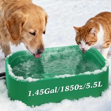 IPOW Extra Large Heated Water Bowl with 5 Layers Design for Heating  Green