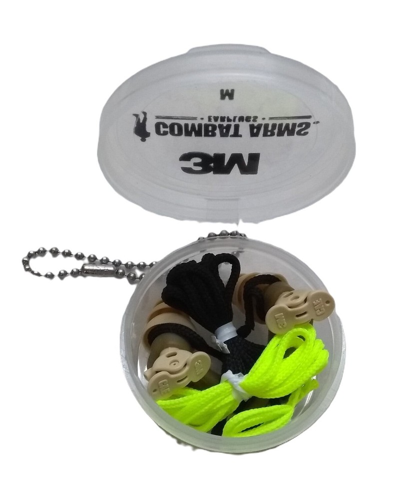Genuine British Type Ear Plugs 3M Combat Arms In Storage Case MED NEW ...