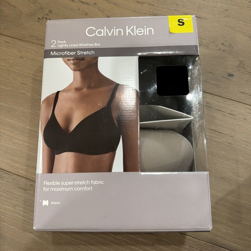 Calvin Klein Women's Pack Of 2 Light Lined Wire free Bra Black/Taupe Size Small