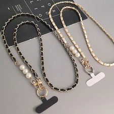 Pearl Phone Lanyard Crossbody Strap Necklace Chain Universal Phone Holder
