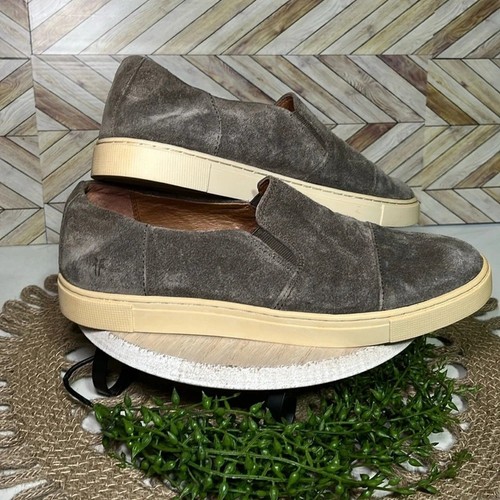 Frye Gemma Cap Suede Loafers 8 Slip On Casual Minimalist Neutral Leather