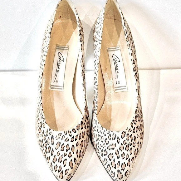👠🐆 CARESSA 豹纹麂皮绒高跟鞋 | 西班牙制造 2000 年代 | 女式 9.5 米 — 第 3/4 张图片