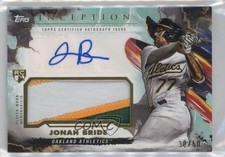 2023 Topps Inception Aqua /50 Jonah Bride #IAP-JBR Patch Auto 1ja4