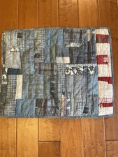 Pottery Barn Americana Reversible Patchwork Pillow Sham Standard Multi Cotton