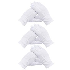 Parade 3 Pairs White Uniform Gloves - Formal Tuxedo Costume Honor Guard Police