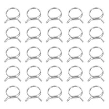 25Pcs 24mm ID 24-28.1mm OD Double Wire Spring Hose Clamp Spring Clips Clamps