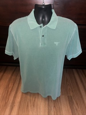Barbour Green Short Sleeve Polo Shirt Men's Size XL Cotton Embroidered Logo