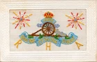 ROYAL HORSE ARTILLERY: EXPLOSIONS: WW1 EMBROIDERED MILITARY SILK POSTCARD