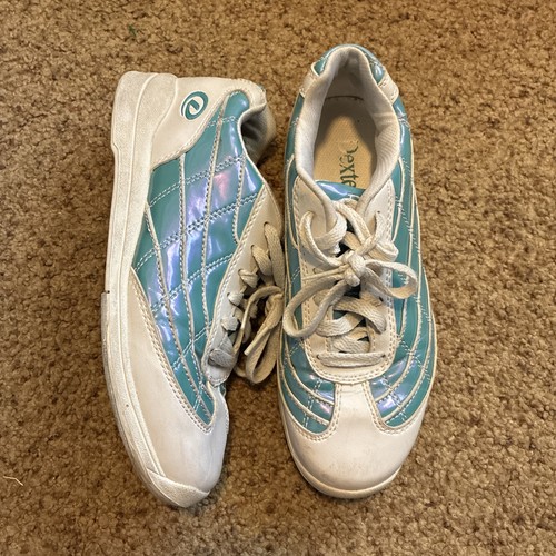 Dexter Bowling Shoes Womens Size 7  Gleam Slide-Rite White Blue B4030-8