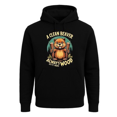 Lustiges Sweatshirt Herren Hoodie A Clean Beaver Always Gets Graphic Geschenk Party