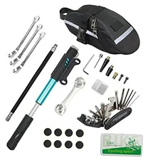  Bike Repair Kit, Bike Tire Repair Tool Kit Contains 16-in-1 Tool, 120Psi Blue