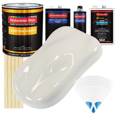 WISPY White SLOW 1 Gallon Auto Car Paint Kit URETHANE BASECOAT & Clearcoat