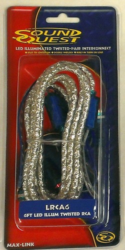 Stinger SoundQuest 6ft LED Illuminated RCA Twisted Pair LRCA6 - Used, Open Box