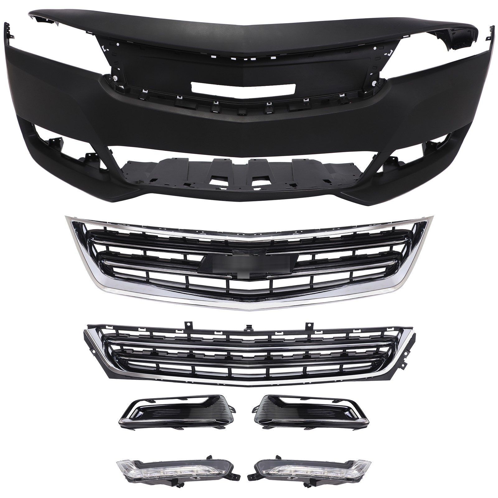 Complete Front Bumper Cover Kit with Light For 2014-2019 2020 Chevy Impala
