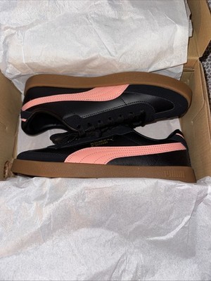 New In Box Puma Womens Club II Era Sneaker Black Size 7.5M Black-Pink Fruit-Gum