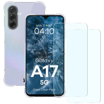 Schutzhülle + 2x Glas für Galaxy A17 5G Bizon Case Cover Etui Hülle Transparent