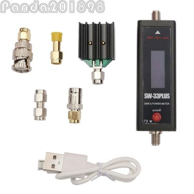 SW-33PLUS Mini VHF/UHF Standing Wave Power Meter 100W +4 Connectors +Dummy Load
