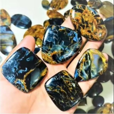 5 Pcs Natural Pietersite Chatoyant Cabochon Moving Clouds 80.00Cts Lot Gemstone