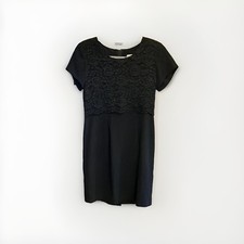Naturally Petite Black Lace Bodice Sheath Dre...