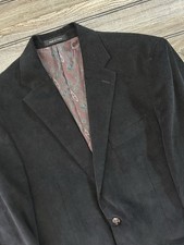 42R Lauren Ralph Lauren Men s Black Corduroy Blazer Sport Coat Paisley Lining