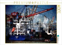 Calvendo Puzzle Hamburg Container Port | 1000 Pieces, Finished Size 25.2 × 18.9